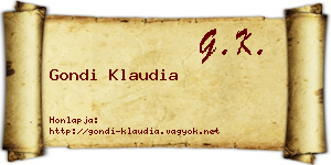 Gondi Klaudia névjegykártya